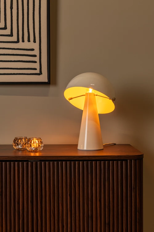 Lucide BARONE - Lampe de table - Ø 23 cm - 1xE27 - Crème | Vibes - ambiance 1